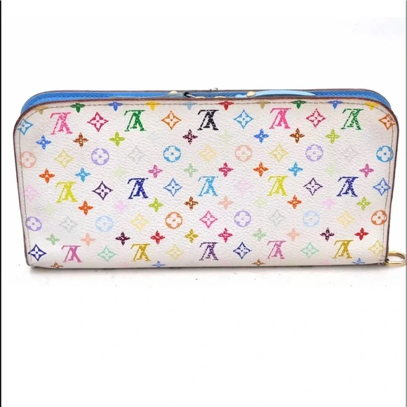 Louis Vuitton White Multicolor Takashi Murakami Zippy Wallet Authentic - Picture 2 of 12